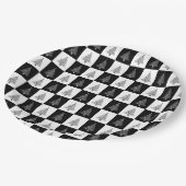 Assiettes En Carton Motif noir d'arbre de Noël blanc élégant (Angle)