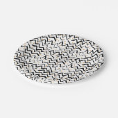 Assiettes En Carton Motif noir de courses et de points de brosse (Angle)