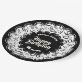 Assiettes En Carton Motif noir et blanc de nombre de joyeux (Angle)