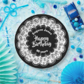 Assiettes En Carton Motif noir et blanc de nombre de joyeux (Fête)