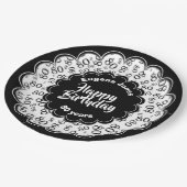 Assiettes En Carton Motif noir et blanc de nombre de joyeux (Angle)