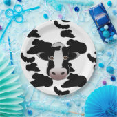 Assiettes En Carton Motif noir et blanc de vache (Fête)