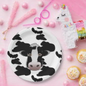 Assiettes En Carton Motif noir et blanc de vache (Fête)
