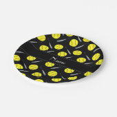 Assiettes En Carton Motif noir nommé personnalisé du base-ball (Angle)