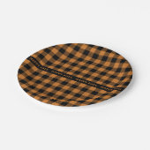 Assiettes En Carton motif noir orange happy fall (Angle)