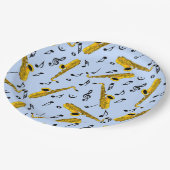 Assiettes En Carton Motif note musique saxophone (Angle)