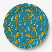 Assiettes En Carton Motif note musique saxophone (Devant)
