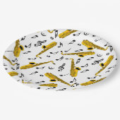 Assiettes En Carton Motif note musique saxophone (Angle)