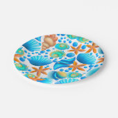 Assiettes En Carton Motif océanique de coquillages et de sébastes (Angle)
