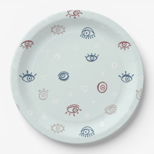 Assiettes En Carton Motif oeil mal