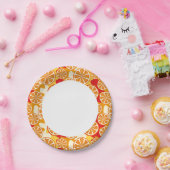 Assiettes En Carton motif orange (Fête)