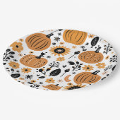 Assiettes En Carton Motif Orange Citrouille Thanksgiving Dîner (Angle)