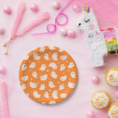 Assiettes En Carton Motif Orange Ghost Doodle (Fête)