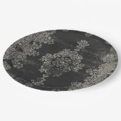 Assiettes En Carton motif oriental noir (Angle)