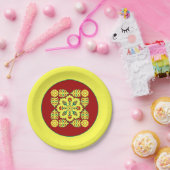 Assiettes En Carton Motif oriental rouge jaune ottoman turc Tulip (Fête)