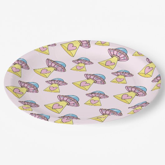 Assiettes En Carton Motif OVO rose (Angle)