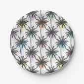 Assiettes En Carton Motif Paint Drop Palm Tree (Devant)