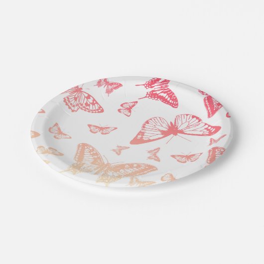 Assiettes En Carton Motif papillon (Angle)
