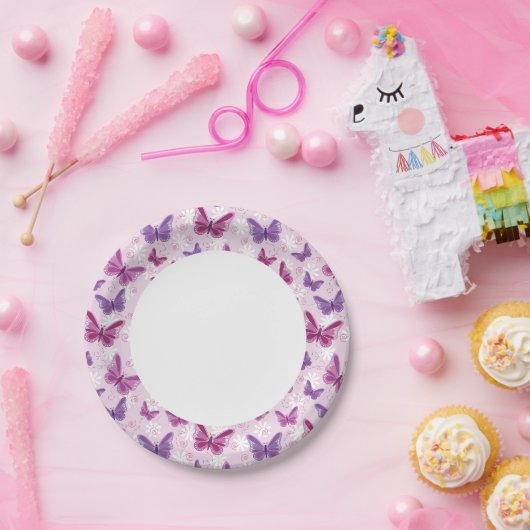 Assiettes En Carton motif papillon 2 (Fête)