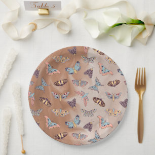 Assiettes En Carton Motif papillon de la teigne