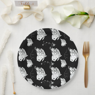 Assiettes En Carton Motif papillon de papillon noir