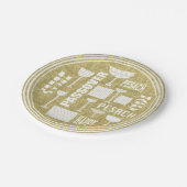 Assiettes En Carton Motif "Passover Gold" en plaque papier passover (Angle)