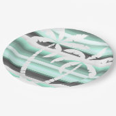 Assiettes En Carton Motif Pastel Mint Green Grey (Angle)