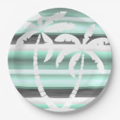 Assiettes En Carton Motif Pastel Mint Green Grey (Devant)