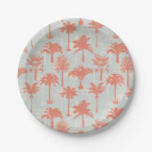 Assiettes En Carton Motif Pastel Palm Tree (Devant)