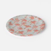 Assiettes En Carton Motif Pastel Palm Tree (Angle)