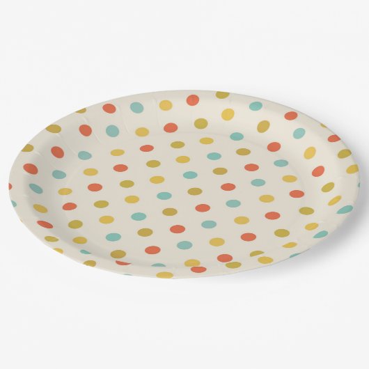 Assiettes En Carton Motif Pastel Polka Dot (Angle)