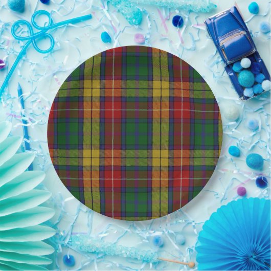 Assiettes En Carton Motif Plaid Buchanan Clan Tartan (Fête)