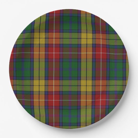 Assiettes En Carton Motif Plaid Buchanan Clan Tartan (Devant)