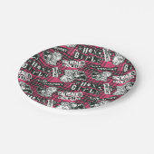 Assiettes En Carton Motif Plaid Des Filles Hex (Angle)