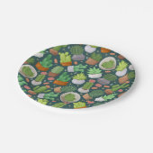 Assiettes En Carton motif plante (Angle)