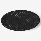Assiettes En Carton Motif Pois minuscule noir et blanc Preppy (Angle)