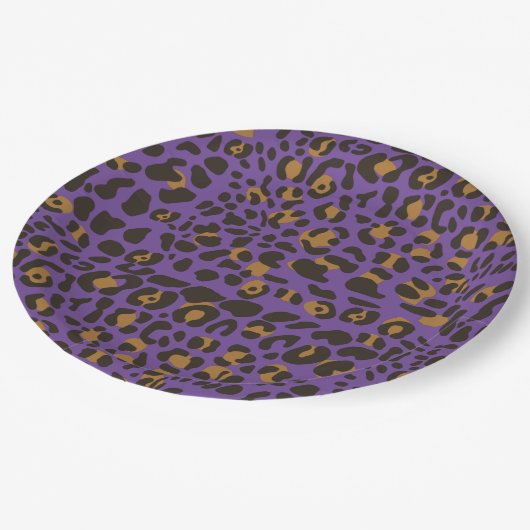 Assiettes En Carton Motif Poster de animal Leopard Jaguar (Angle)