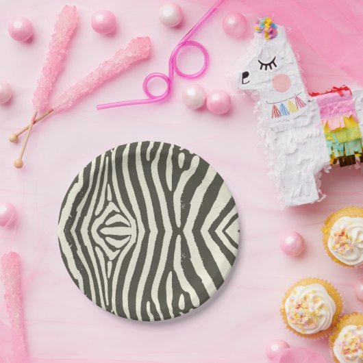 Assiettes En Carton Motif Poster de animal Zebra Stripe (Fête)