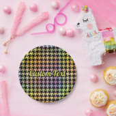 Assiettes En Carton Motif Rainbow Houndstooth (Fête)