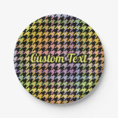 Assiettes En Carton Motif Rainbow Houndstooth (Devant)