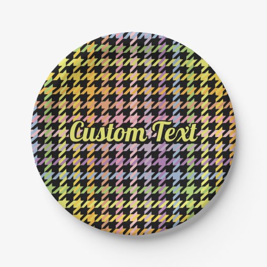 Assiettes En Carton Motif Rainbow Houndstooth (Devant)