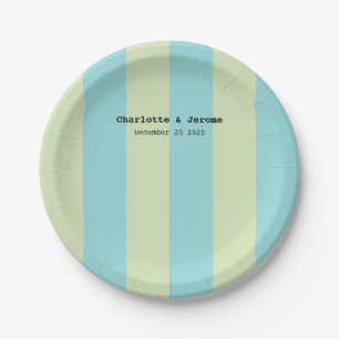 Assiettes En Carton Motif rayé pastel doux - Citron Crème & Bernicle