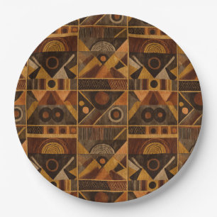 Assiettes En Carton Motif rayure rustique sud-ouest (4)