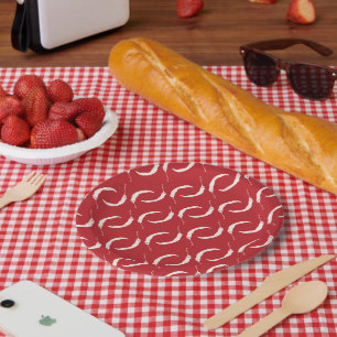Assiettes En Carton Motif Red Chili Peppers