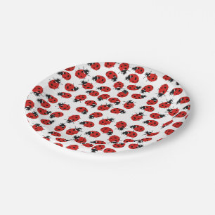 Assiettes En Carton Motif Red Ladybug