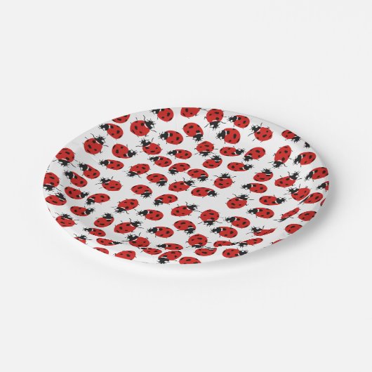 Assiettes En Carton Motif Red Ladybug (Angle)