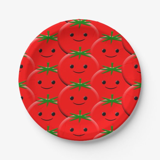 Assiettes En Carton Motif Red Tomato (Devant)