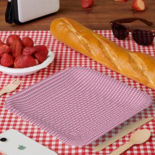 Assiettes En Carton Motif répété de petite lin ondulé rose rougeâtre