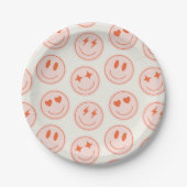 Assiettes En Carton Motif Retro Smile (Devant)