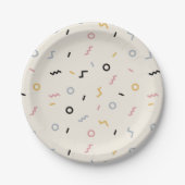 Assiettes En Carton Motif Retro Squiggle (Devant)